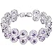 EVER FAITH Silver-Tone CZ February Birthstone Vinstage Style Art Deco Tennis Bracelet Amethyst Color
