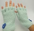 Handmade Pure Alpaca Natural Fiber Fingerless Gloves - Sky Acqua Blue (Relaxed and Comfort Fit/knitted Entirely By Hand!)