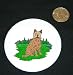 3" button / pin printed with berger, de, picard, dog, canine