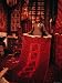 Carpet Trader Displaying a Woolen Carpet, Peshawar, North-West Frontier Province, Pak...