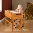 Lipper International Child's Slanted Top Desk And Chair - Pecan
