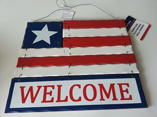 Americana Wooden Welcome Flag Wall Hanging
