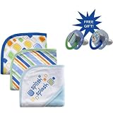 3-Pack Embroidered Sayings Hooded Towels, Blue-FREE GIFT