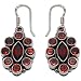 Best Christmas Gifts - Long Earrings in Sterling Silver & Garnet Gemstone 1.5 inches (erg110)