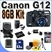 Canon G12 10 MP Digital Camera with 5x Optical Image Stabilized Zoom and 2.8 Inch Vari-Angle LCD With 8GB Accessory Kit