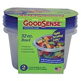 GoodSense Products - GoodSense - Storage Bowls and Lids, 32 oz, Clear, 2/Pack - Sold As 1 Pack - Great for storing leftovers or small office supplies. - Measurement markings on container allow you to portion large amounts of leftovers. - Freezer-, dishwas