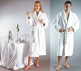 Bathrobes Online Mens and Womens Deluxe Style Heavy 24 oz. Luxury 100% Turkish Terry Cotton Shawl Collar White Spa Bathrobe - Comes in 5 (five) Different Sizes - Made in Turkey with high quality Turkish cotton