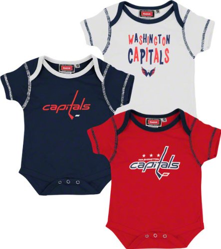 NHL Infant Washington Capitals Team Color 3Pc Creeper Set - R52Njcww (Multi, 12 Months)