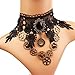 MIUNIKO Women Party Gothic Steampunk Gear Collar Choker Necklace Party Accessories