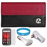 Red & Black Portola Executive Leather Holster Carrying Case with Fixed Belt ....