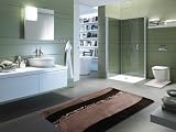 DEMATEX Badezimmer-Garnitur als 3-teiliges Set beige-braun 60x100cm