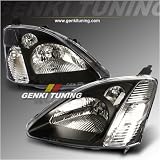 02-05 Honda Civic Si Headlights Gunmetal (Depo)
