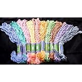 New ThreadNanny 100 Skeins of Silk Rayon threads for Hand Embroidery/Cross Stitch - Baby Pastel Colors