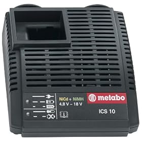 Click here to buy Metabo 631772000 ICS10 4.8-Volt to 18-Volt Pod Style 10 Minute Battery Charger by Metabo.