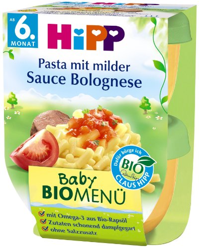 Hipp Pasta mit milder Sauce Bolognese, 2-er Pack (2 x 380 g) - Bio