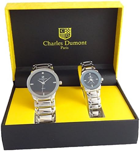 Charles Dumont Paris His & her Gift Set Silver Alloy Metal Case