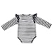 Infant Baby Girls Long Sleeves Striped Lace Romper