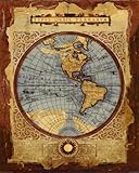 IMAGE OF Vintage Global Map I Art Poster Print by Mary Beth Zeitz, 16x20