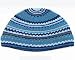 Knitted Kippah (Kippa, Yarmulke) - Blue: 25cm