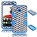 Bastex Heavy Duty Dynamic Hybrid Case for Alcatel One Touch Evolve 5020T - Sky Blue Silicone / Black & White Chevron Hard Shell