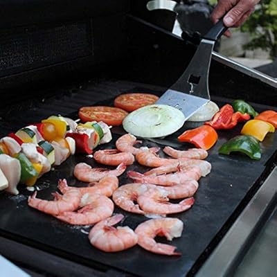 Grill IT (TM) The Original BBQ Grill Mat & Oven Mat - Set of 2 Mats - Up to 5 Times Thicker Than Miracle, Yoshi and Others - Free Lifetime Replacement - For Grilling Meat, Veggies, Seafood, Eggs, Pancakes - Non-Stick - Dishwasher Safe, Made of PTFE, PFOA 