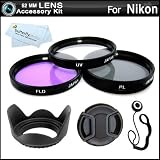 52MM Professional Lens Accessory Kit for NIKON DSLR (D5100 D5000 D3100 D3000 D40 D60 D80 D3200) - Includes Filter Kit (UV, Polarizing, Fluorescent) + Pouch + Lens Hood + Snap-On Lens Cap + Cap Keeper + More. Fits (18-55mm, 55-200mm, 50mm) Nikon Lenses