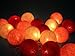 Red Tone Mix Cotton Ball Patio Party String Lights (20/set)