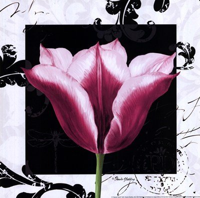 Damask Tulip III HIGH QUALITY MUSEUM WRAP CANVAS Print Pamela Gladding 12x12