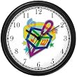 Dreidel Judaica Jewish Theme Wall Clock by WatchBuddy Timepieces (Black Frame)