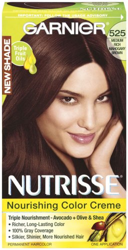 Garnier Nutrisse Permanent Haircolor, 525 Medium Rich Mahogany Brown