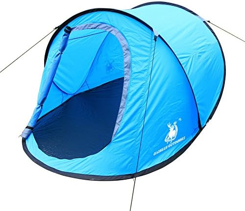 Gazelle Camping Hiking Automatic Setup Pop up Instant Large Boat Shaped Tent Blue