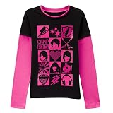 Girls' Camp Rock Long-Sleeve Checkered Tee - Black