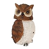 国華園 鳴き声ポリ製オーナメント ホーホー・フクロウ 1個 幅14×奥行11×高さ19cm フクロウ 鳴く センサー付き