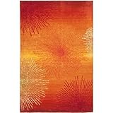IMAGE OF Safavieh Soho Collection Explosions Handmade Rust New Zealand Wool Area Rug, 7-Feet 6-Inch by 9-Feet 6-Inch