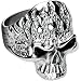 Spikes 316L Stainless Steel Killer Flames Skull Ring