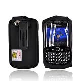 For Blackberry Curve 8350i Prem Leather Case Clip BLACK