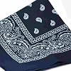 NAVY BLUE Bandana with WHITE square Paisley pattern ON BOTH SIDES