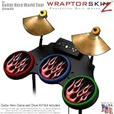 Metal Flames Red Skin by WraptorSkinz fits Guitar Hero 4 World Tour Drum Set for Nintendo Wii, XBOX