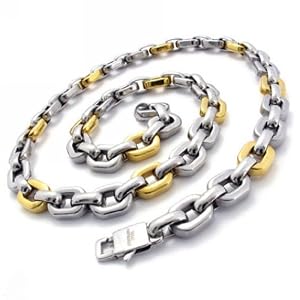 Men's Jewelry Titanium Steel Built Necklace 316L Grade Quality Materials-Color Gold