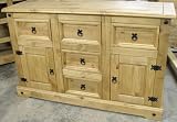 Mexican Corona 2 Door 5 Drawer Pine Sideboard