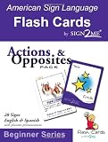 Sign2Me, American Sign Language Flash Cards for Beginners, Flash Cards: Action & Oppossites Pack, English, Spanish and ASL (American Sign Language) (English and Spanish Edition)