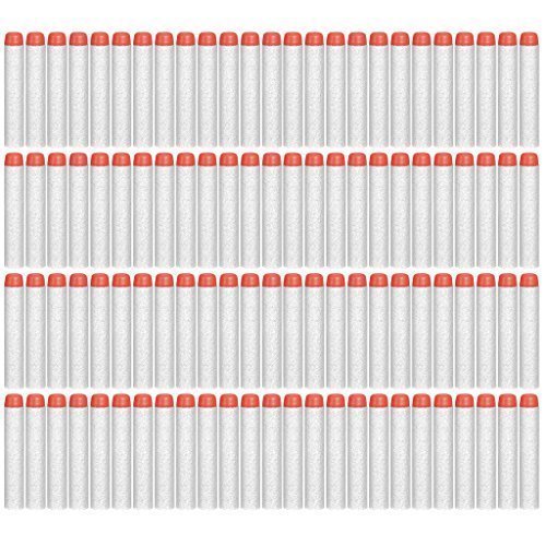 CLOURF 100 Pcs Glow in the Dark White Foam Darts for Nerf N-strike Elite Series