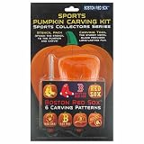 BOSTON RED SOX Complete Halloween PUMPKIN CARVING KIT (Carving Patterns, Carving Saw, Scoop, & Stencils)