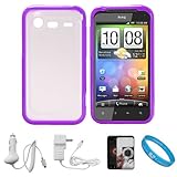 Durable Crystal Hard Case Cover with Purple Rubberized TPU Silicone Skin Ed ....