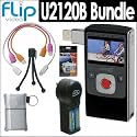 Pure Digital U2120B UltraHD 120 Minute Digital Camcorder Black + Accessory Bundle
