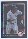 2010 Bowman Chrome Baseball Card # 166 Curtis Granderson - New York Yankees - MLB Trading Card in Screwdown Case