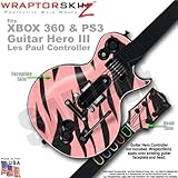 Zebra Stripes Pink WraptorSkinz Skin fits XBOX 360 & PS3 Guitar Hero III Les Paul Controller (GUITAR