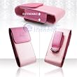 Pink Nylon and Leather Vertical Extendable Cover Pouch Belt Clip for Samsung Sway U650, SGH-A637, Rant M540, Messager R450, Nokia 2600 Classic, Motorola Krave ZN4, Renegade V950, LG Incite CT810, Invision, Dare VX-9700 VX9700, enV2 VX-9100 VX9100, Vu / CU920 / CU915, Glimmer / UX-830 / Vantage, Shine CU720, Rumor / Scoop / UX-260, HTC Touch Pro, HTC Touch Diamond (CDMA), HTC Shadow, BlackBerry Pearl 8110 8120 8130, ZTE C78