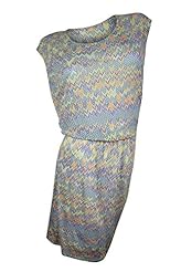 Cotton/Rayon Chevron Print Dots Print Elasticized   Waistline  Dress