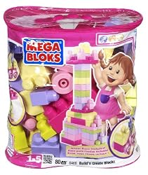 Megabloks 80pc Lrg Mega Bloks Bag Pink